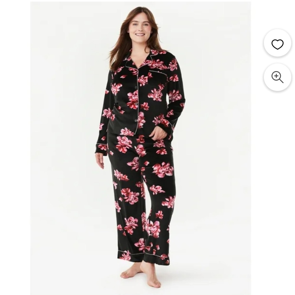 Joyspun Velour Floral Pajama Set